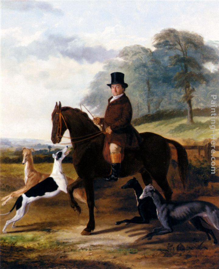 Mr. Gilpin On His Favorite Hack With Greyhounds painting - William Henry Knight Mr. Gilpin On His Favorite Hack With Greyhounds art painting